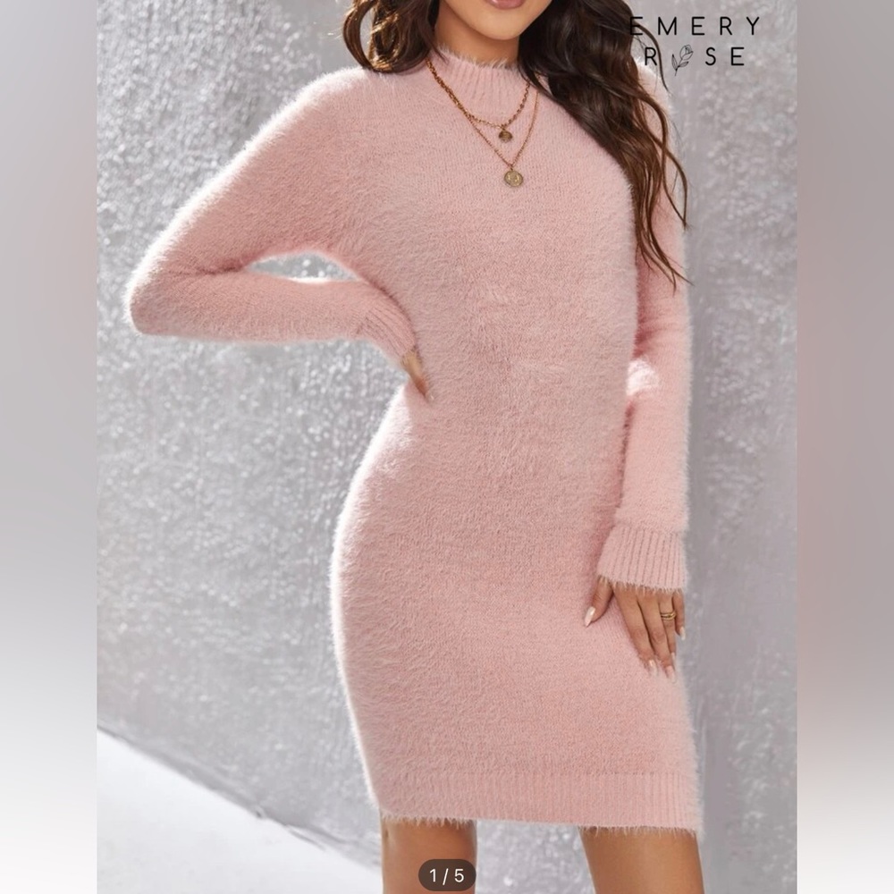 Pink sweater dress
